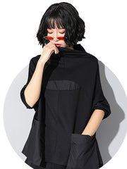 Casual High-Low Split-Joint Batwing Sleeve T-Shirts Tops