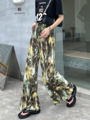 Tie-Dyed High Waists And Wide Legs Pants