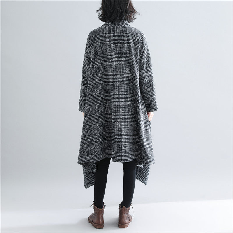 Literary Plus Size Loose Mid-Length Coat