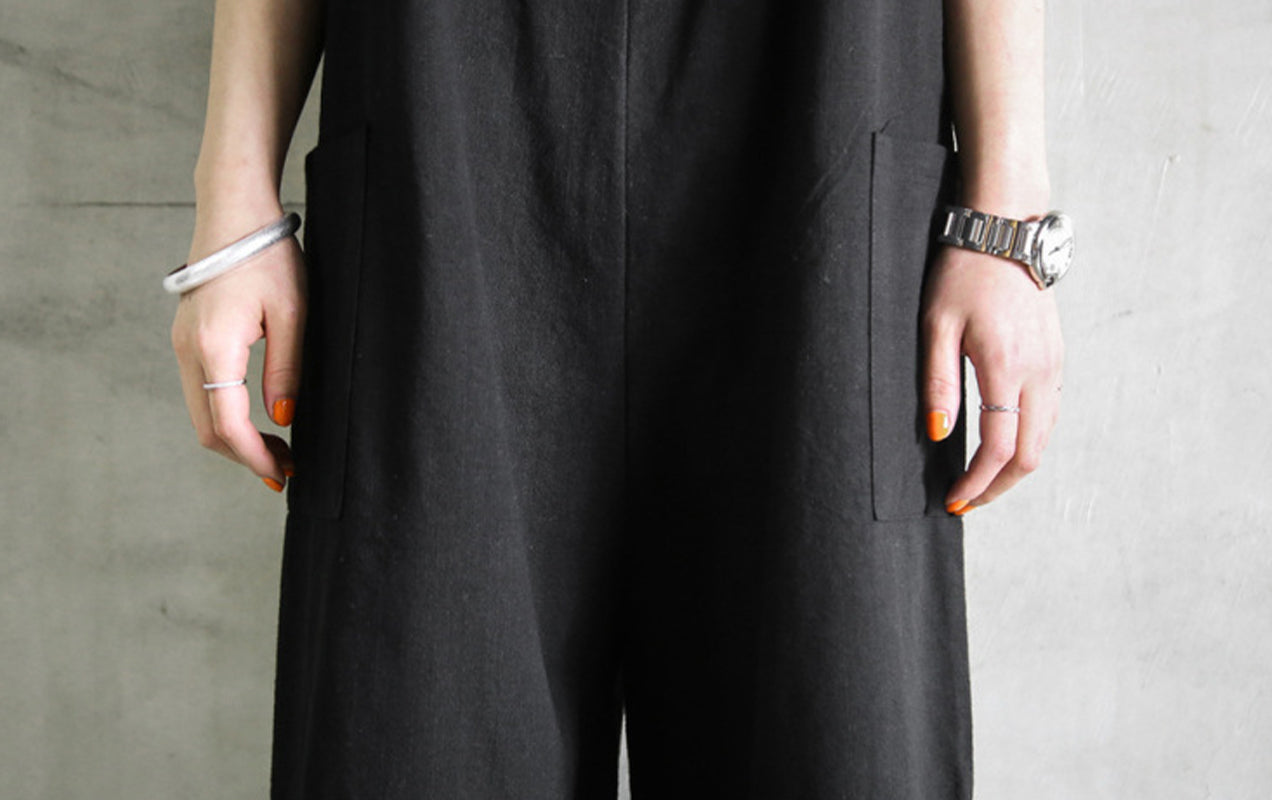 Solid Simple Casual Wide-jeg Jumpsuit