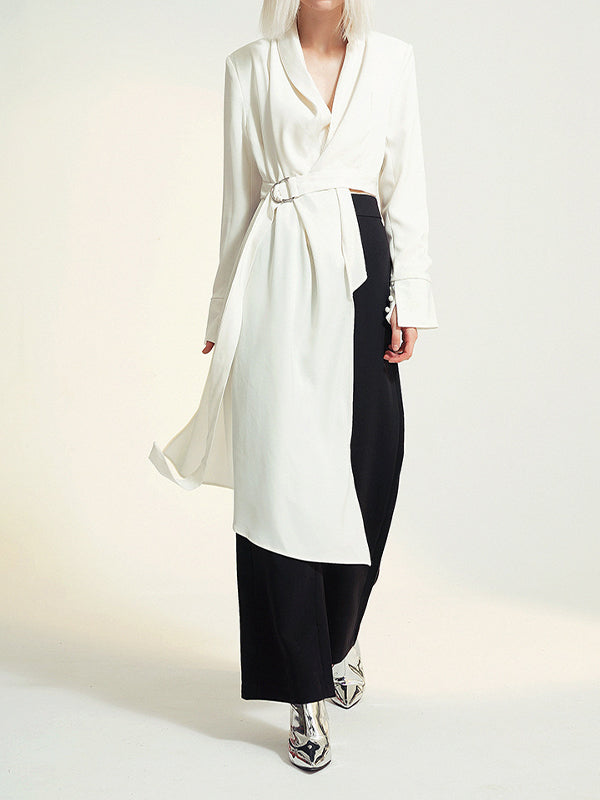 Women Irregular Lapel Casual Coat