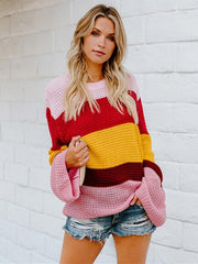 Striped Flared Sleeves Sweater Tops