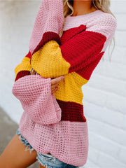 Striped Flared Sleeves Sweater Tops