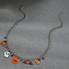Halloween Pumpkin Bat Necklace