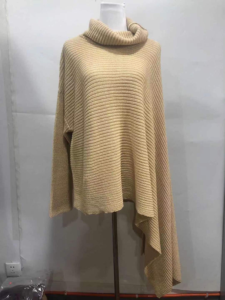 Long Sleeve High Neck Loose Knit Sweater