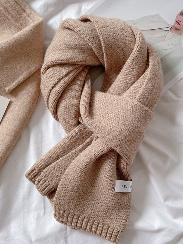 Plain Casual Wool Versatile Scarf