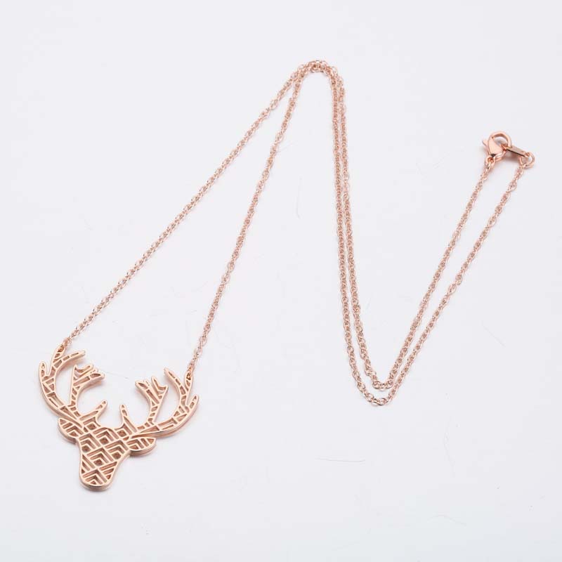 Women Elk Simple Hollow Clavicle Necklace