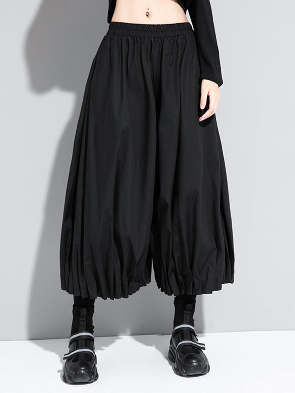 Cool Roomy Ruffled Wide Leg Pants