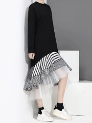 Fashion Chiffon Falbala Midi Dress