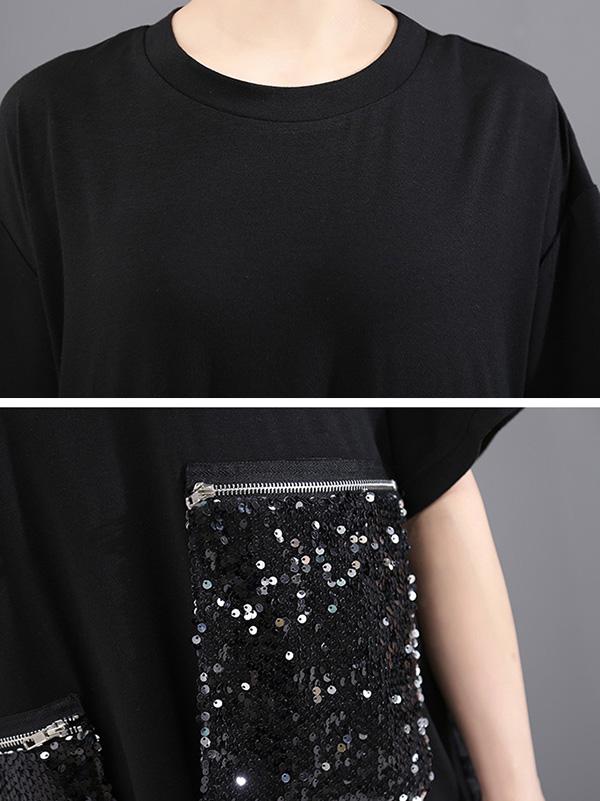 Fashion Sequined With Pocket Dress