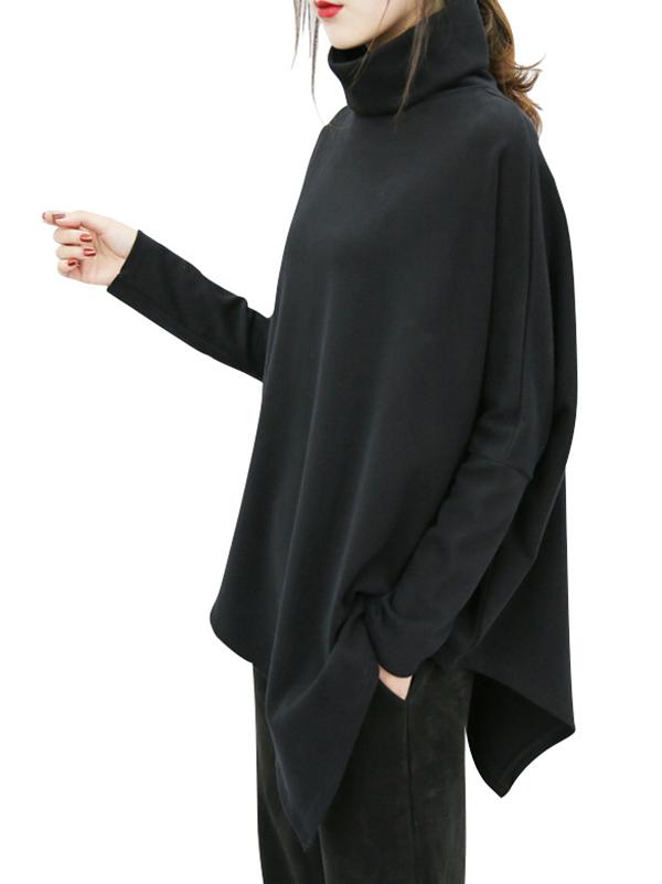 5 Colors Half-High Collar Long-Sleeved T-Shirt