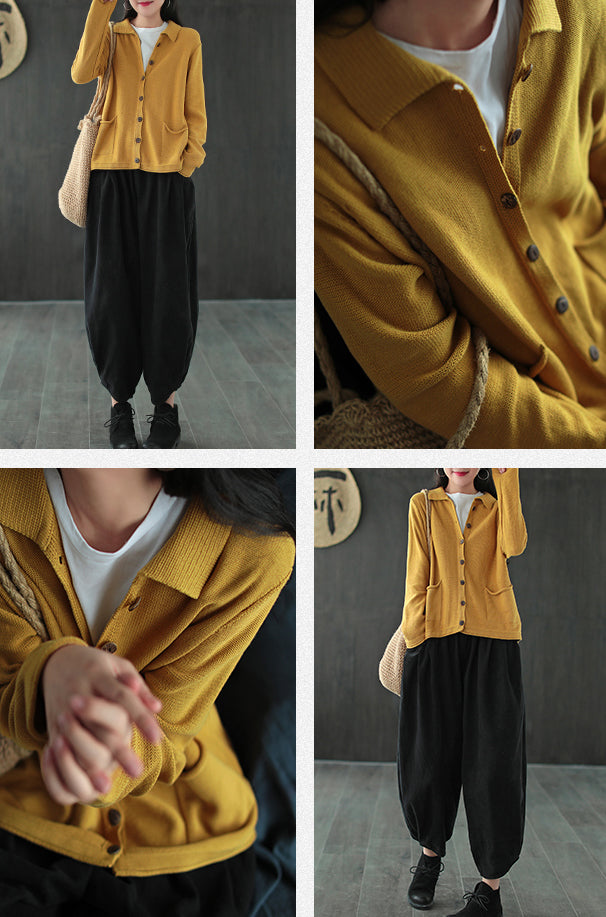 Vintage Lapel Loose-Fitting Coat