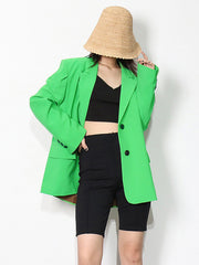 Classic Loose Solid Color Blazer Outwear