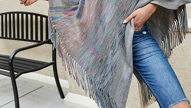 Colorful Tassel Knitted Shawl Sweater