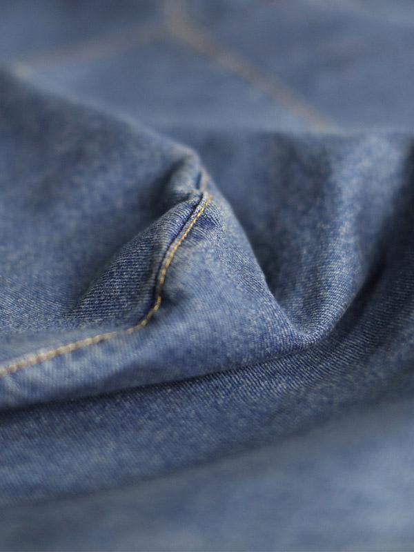 Vintage Loose Cropped Pocket Splicing Jean Harem Pants