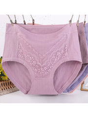 3Pcs Casual Vacation Breathable High Waist Seamless Panties