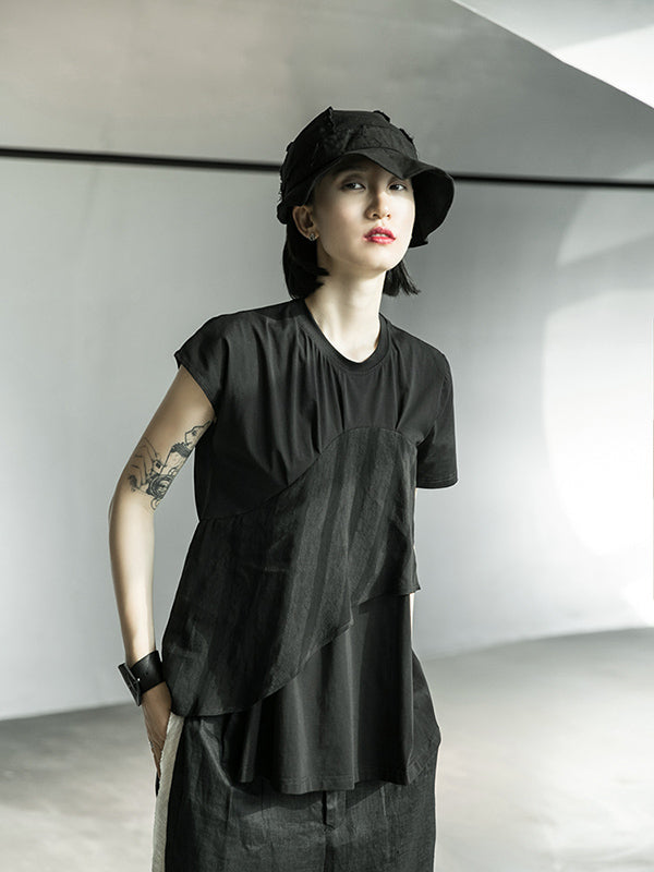 Original Solid Split-Joint T-Shirts Tops