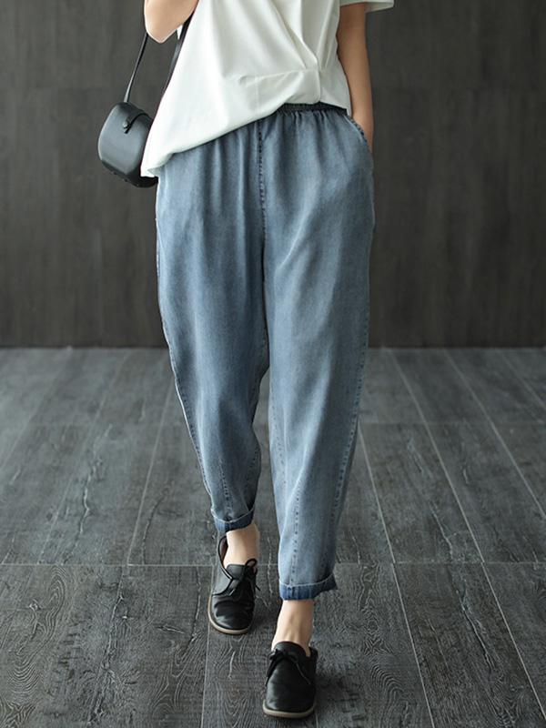 Loose Simple Comfortable Jean Harem Pants