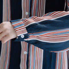 Women Vertical Stripes Long Sleeve Shirt