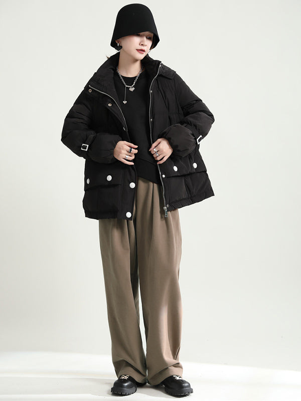 Hooded Short Loose Profile Down Coat