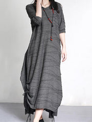 Loose Irregular Fold Long Dress