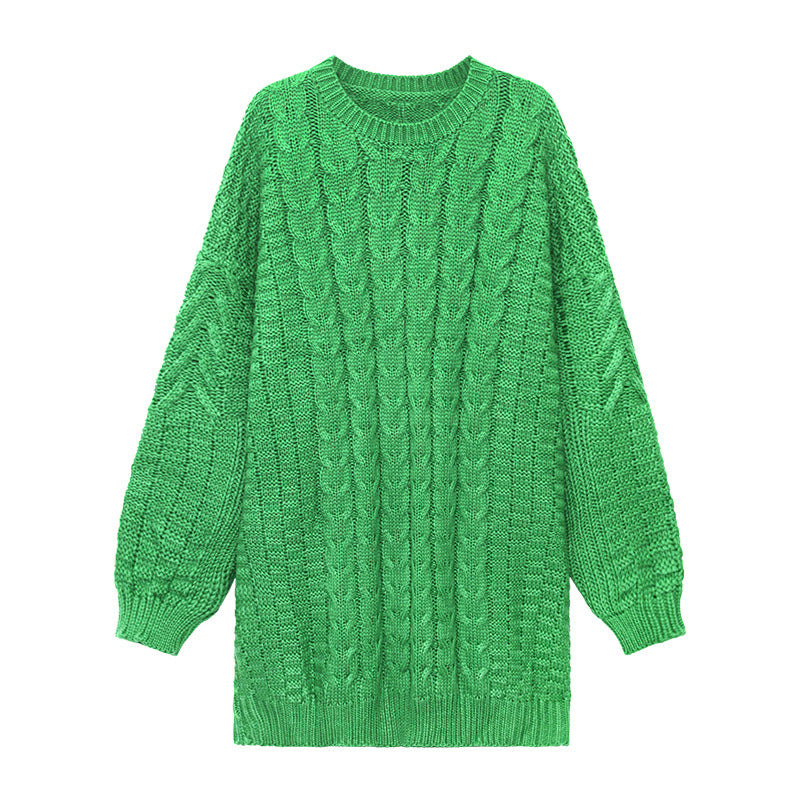 Simple Loose Solid Color Knitted Sweater