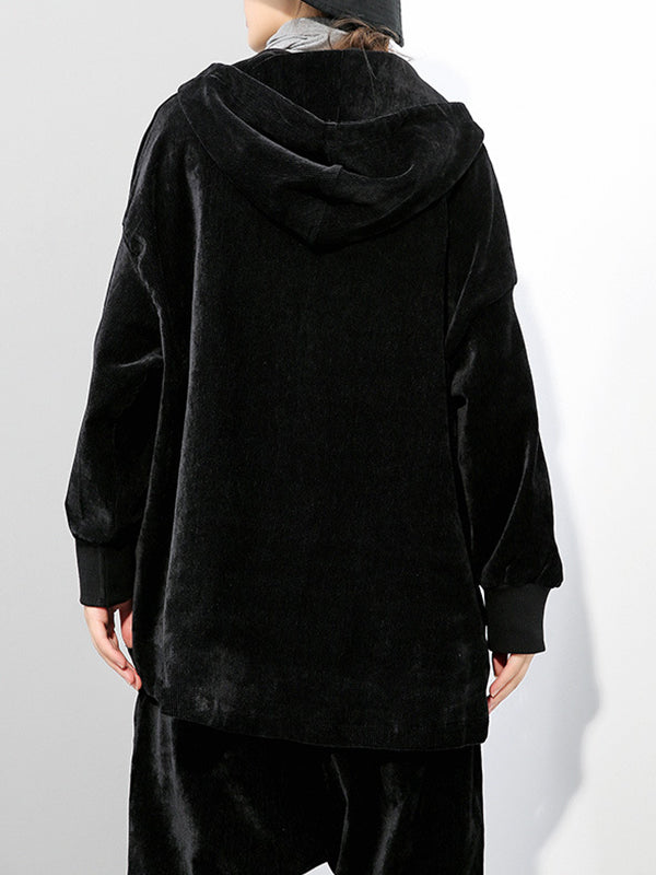 Women Zip Hood Panel Jacket