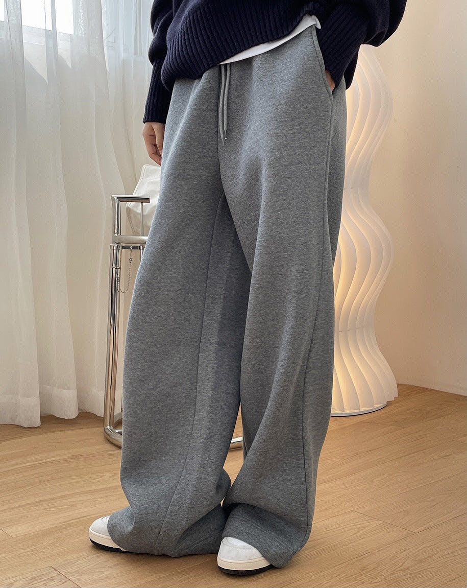 Loose Urban Solid Color Wide-Leg Pants