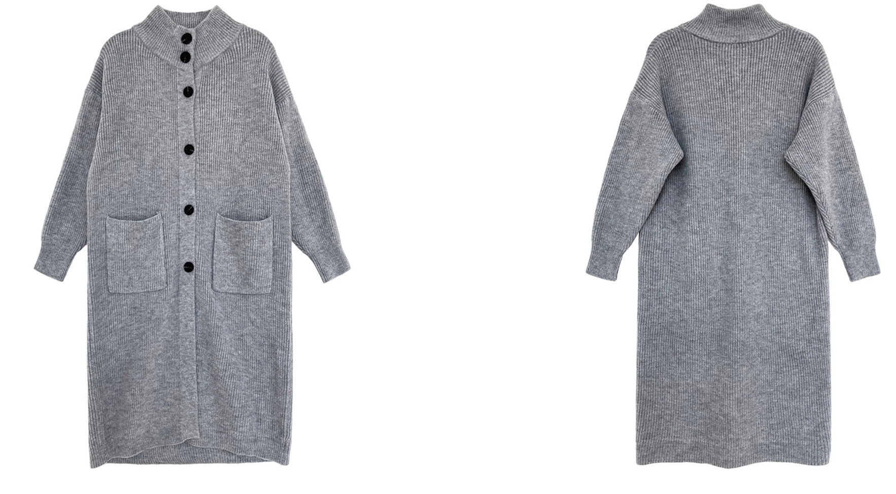 Retro Solid Thicken Knitted Midi Outwear