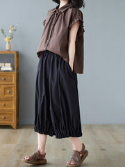 Solid Color Loose Shirt Casual Pants Suit