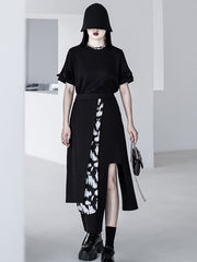 Women Irregular Printed High Waist Casual Skirt