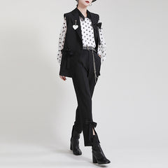 Loose Padded High-Waisted Straight Pants