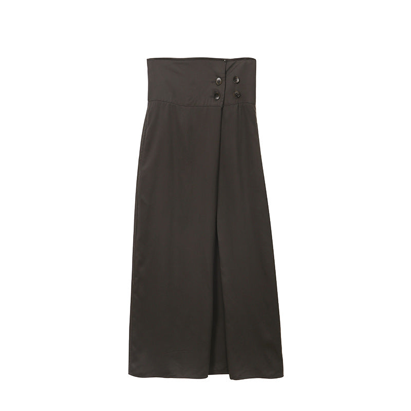 Simple Solid Color High-Waisted A-Line Skirt