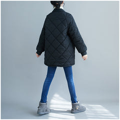 Women Plaid Thicken Solid Color Jacket