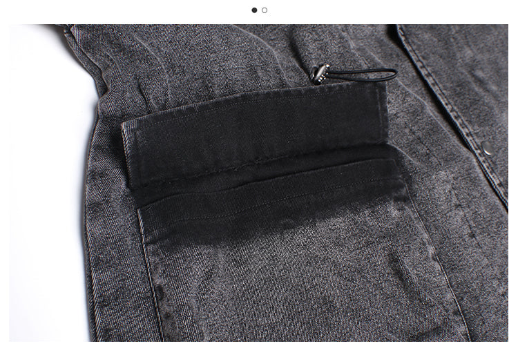 Overside Loose Zipper  Denim Jacket