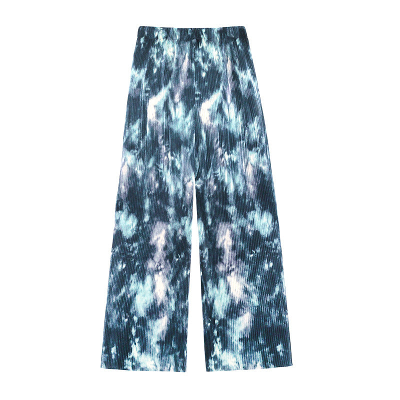 Tie-Dyed High Waists And Wide Legs Pants