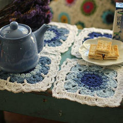 Handmade Blue And White Porcelain Plate Cushion Set