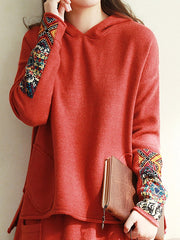 Women Solid Color Loose Casual Sweater