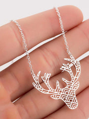 Women Elk Simple Hollow Clavicle Necklace