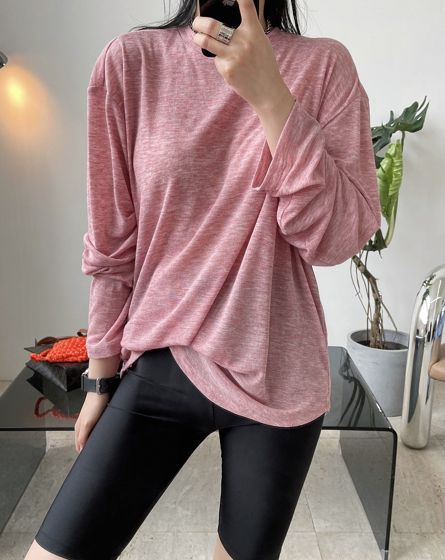 Sun-protective Simple Solid Long Sleeves T-shirt