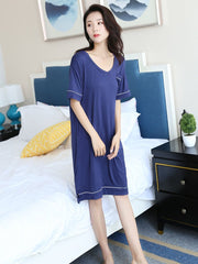 Loose Comfortable Simple V-Neck Pajamas