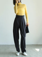 Loose Wide-Leg High-Waist Suit Pants