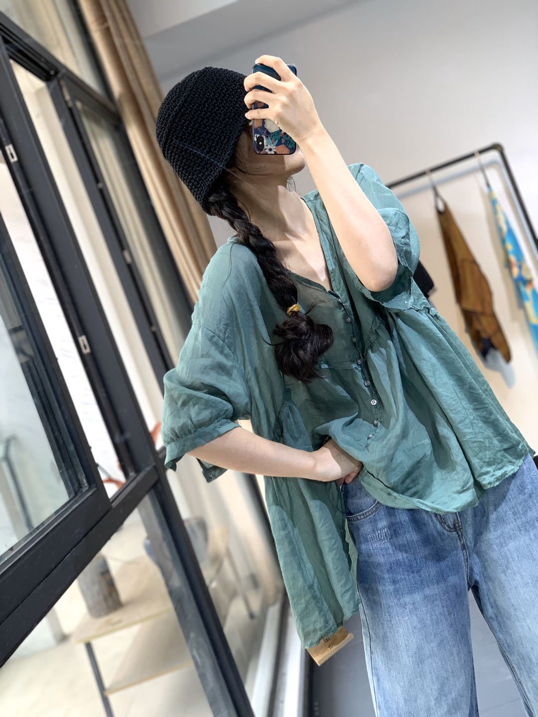 Lace-Up Pure Color Irregular Casual T-Shirt