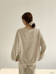 Women Loose V-Neck Long Sleeve Sweater