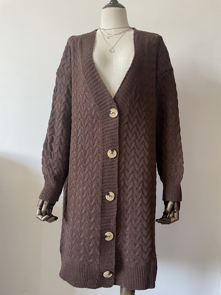 Casual Solid Color Cardigan Sweater Coat