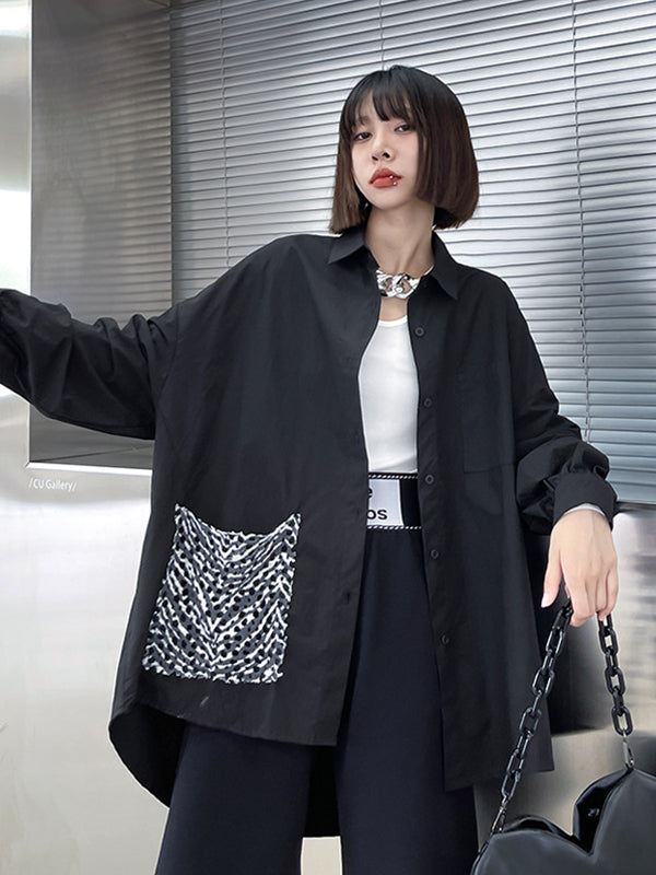 Personalized Stitching Design Loose Shirt