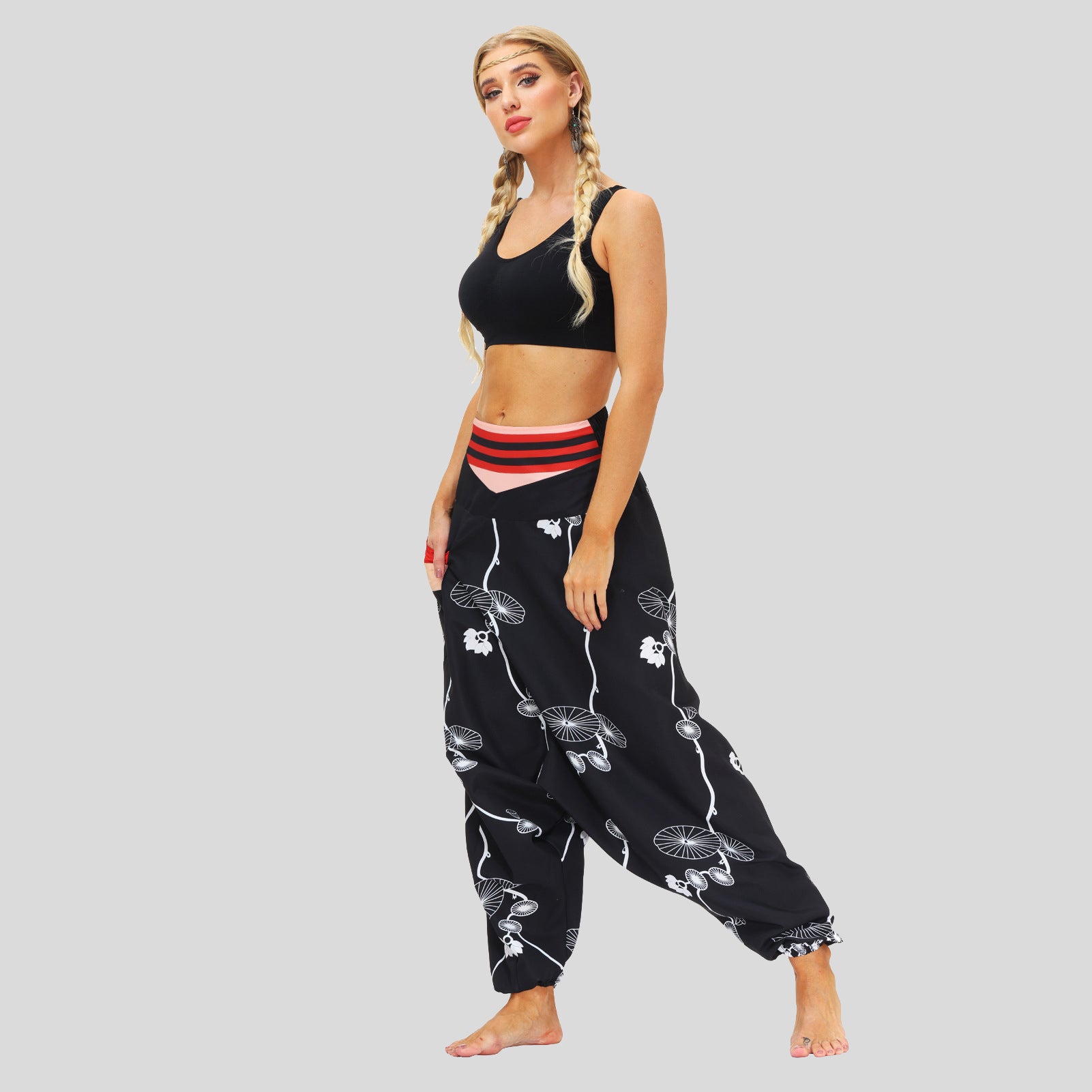 Digital Print Lantern Loose Casual Pants