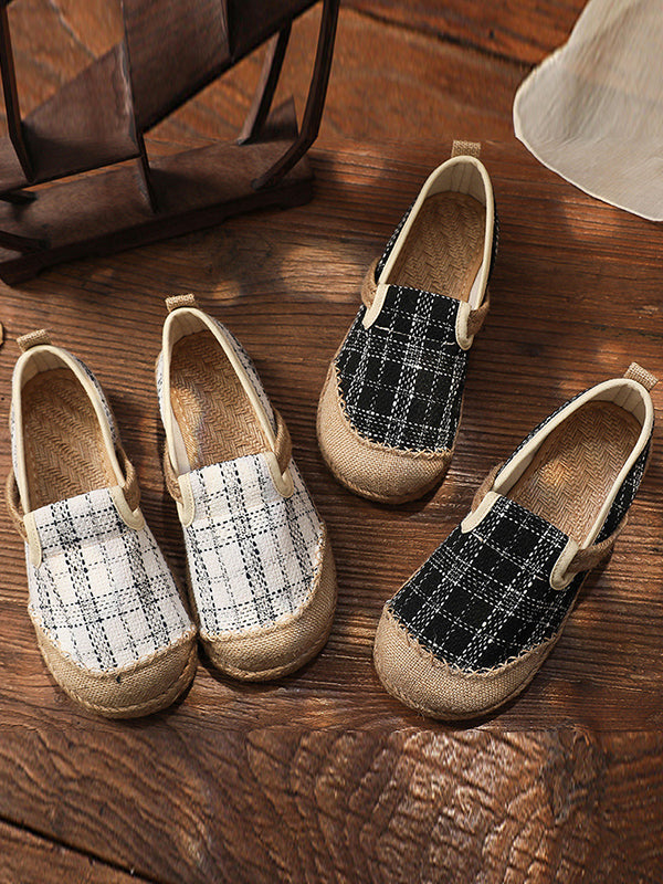 Plaid Retro Ethnic Big Toe Shoes