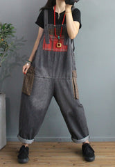 Women Plaid Patch Pocket Loose Pants