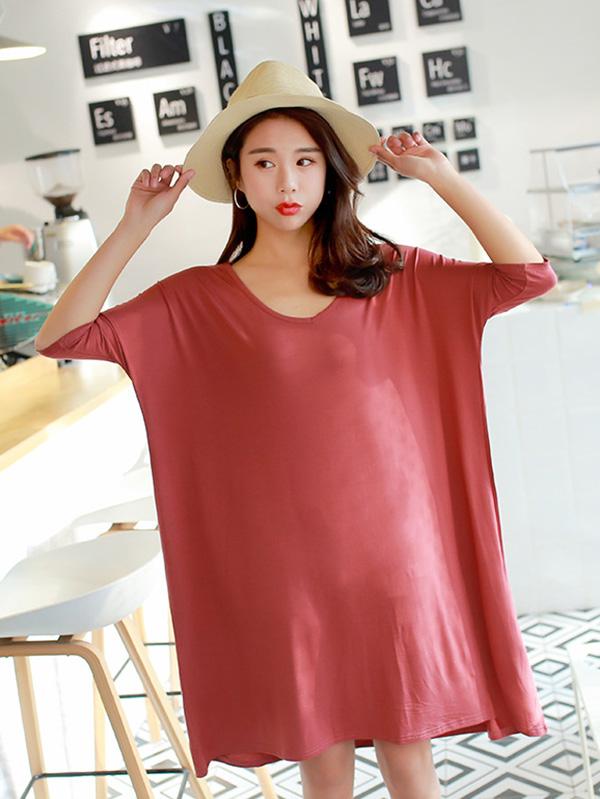 Loose Comfortable Solid Color Dress Pajamas